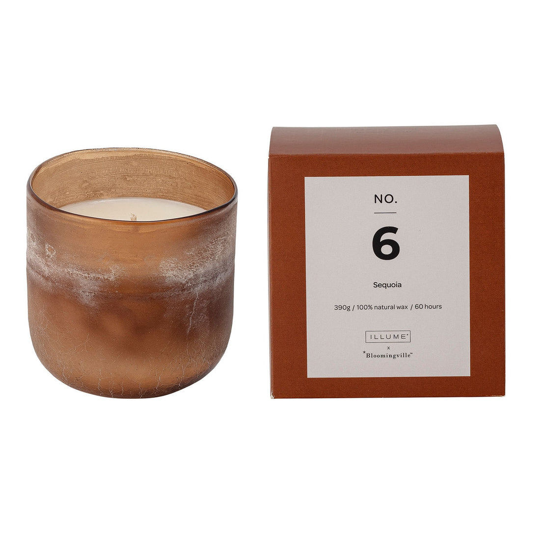 Ilum X Bloomingville No. 6 - Velas perfumadas sequoia, marrom, cera natural