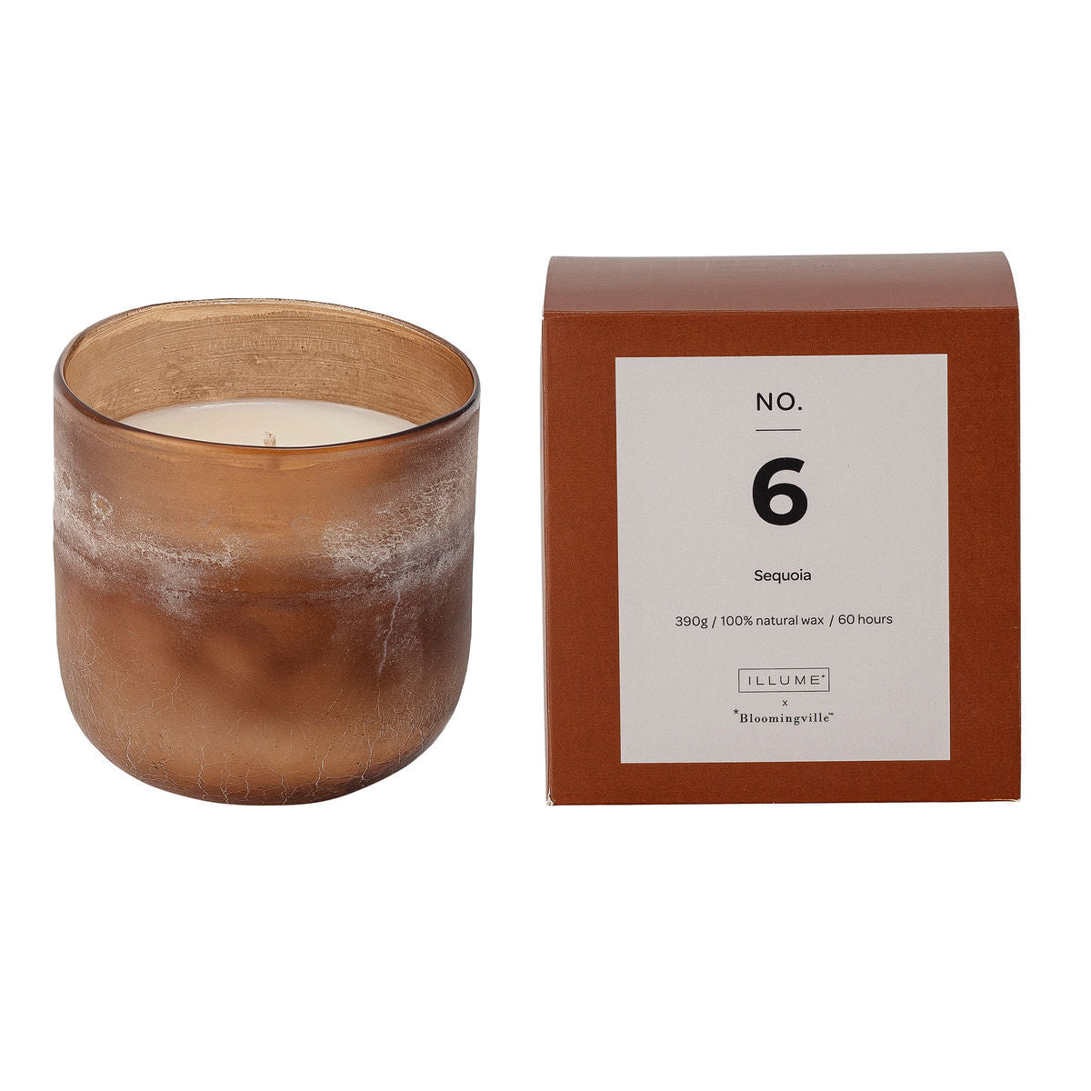 Ilum X Bloomingville No. 6 - Velas perfumadas sequoia, marrom, cera natural