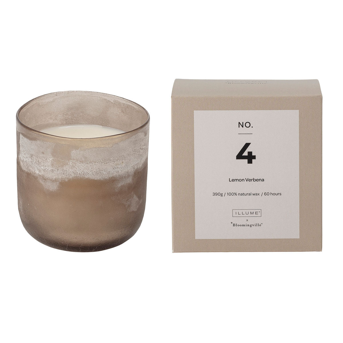 Ilum X Bloomingville No. 4 - Velas perfumadas de limão verbena, natureza, cera natural