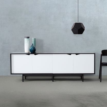 Andersen Furniture - S1 sideboard - L200xD50xH68 cm - sort med hvide låger - Andersen Furniture - DesignGaragen.dk