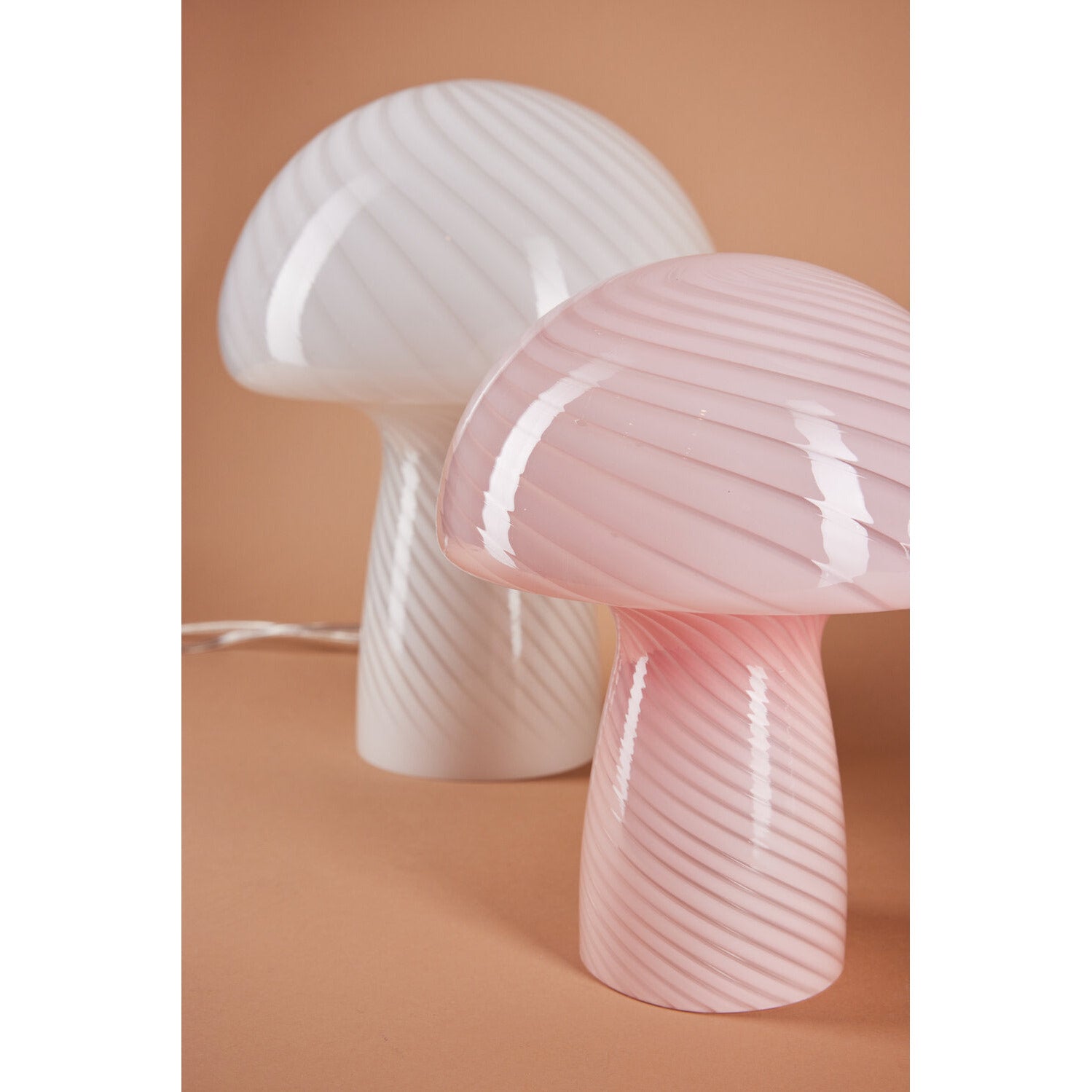 Bahne - Lâmpada de fungos / lâmpada de mesa de cogumelos, rosa - H23 cm.