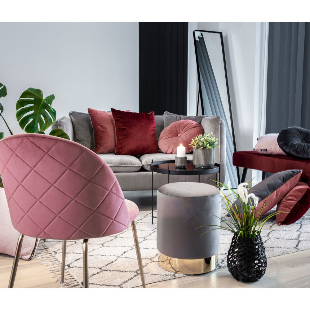 Geneve Spisebordsstol - Spisebordsstol i velour, rosa med ben i messing look, HN1214 - House Nordic - DesignGaragen.dk