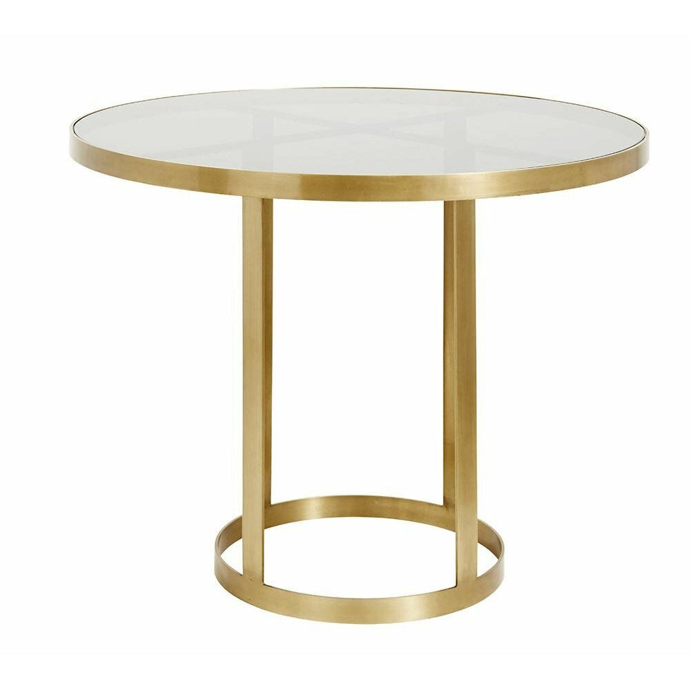 Mesa de jantar redonda Nordal LUXURY - ø100 cm - vidro ouro/preto