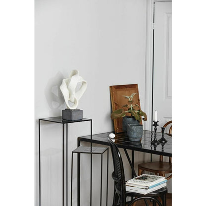 Escultura Nordal ROSALA para decoração - h43 cm - preto/branco