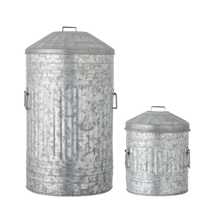 Bloomingville Delina Bucket, cinza, metal galvanizado