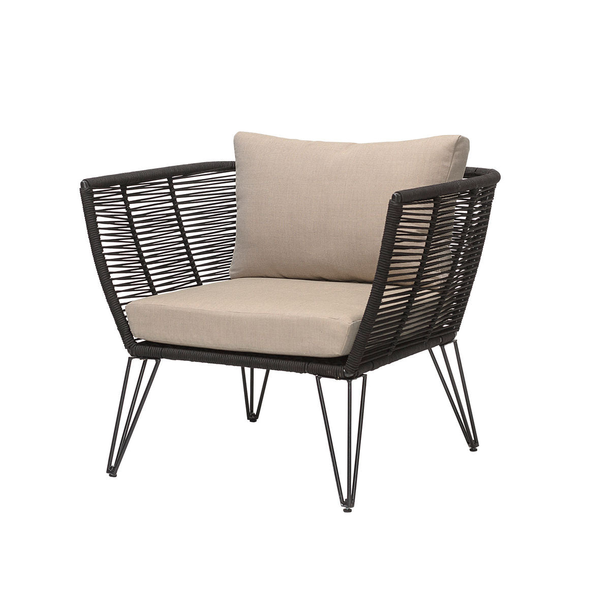 Cadeira Bloomingville Mundo Lounge, preto, metal