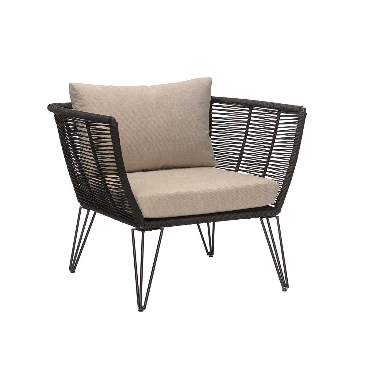 Cadeira Bloomingville Mundo Lounge, preto, metal