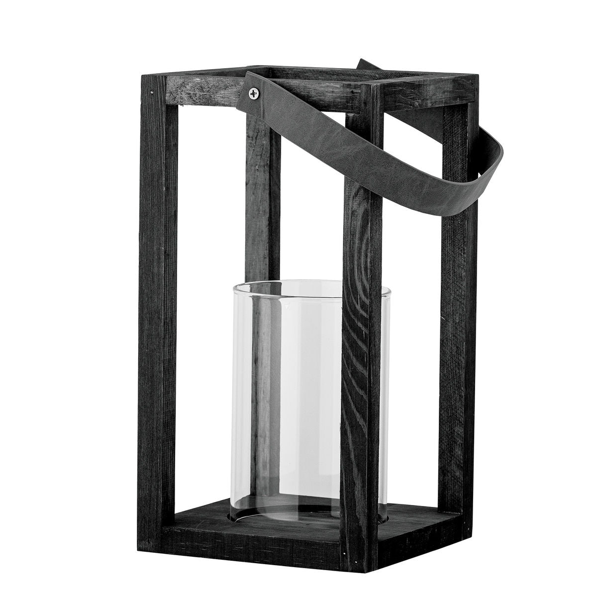 Bloomingville Lyra Lantern com vidro, preto, cara