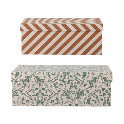 Bloomingville Mariann Box w/tampa, verde, papel