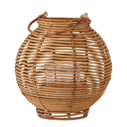 Lanterna Bloomingville Malua com vidro, natureza, Rattan