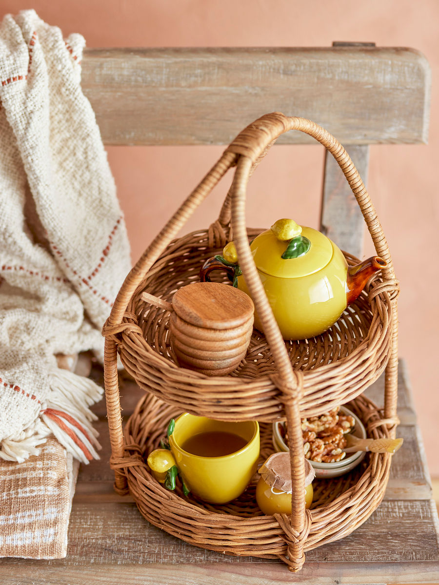 Coleção criativa bule de chá limão, amarelo, grés