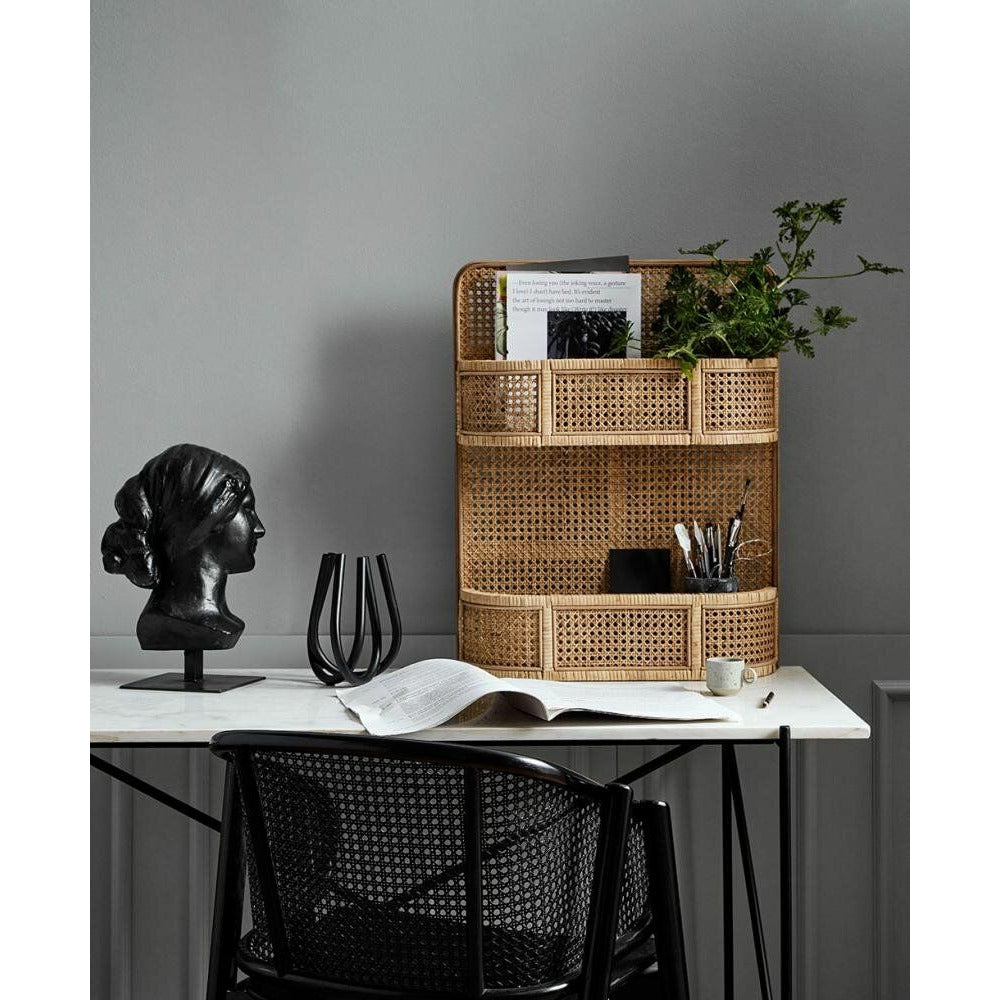 Nordal LUCCA hylde i rattan med flet - 70x55 cm - natur - Nordal - DesignGaragen.dk